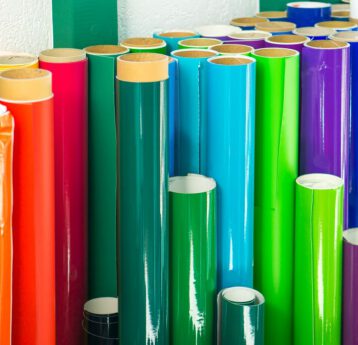 Farbige Flexfolien-Rollen für den Textildruck